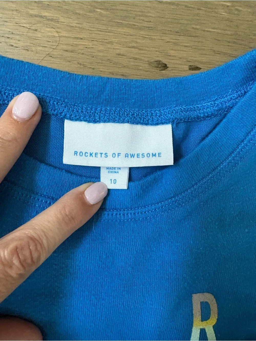 Kids Blue 'U R AWESOME' Crewneck Lightweight Sweatshirt